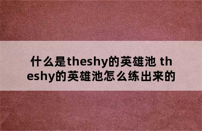 什么是theshy的英雄池 theshy的英雄池怎么练出来的